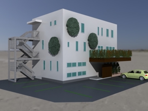 peco3 (soichiro44)さんの住宅兼店舗ビルの緑化をテーマにした外観パースへの提案