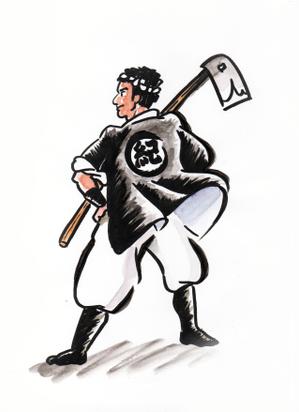 越智美穂 (halu5_5)さんの祭装束と農家が合わさったようなイラストへの提案
