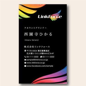 MAHALOHA (mahaloha)さんの【当選確約】ネット広告会社「リンクフォース」の名刺デザインへの提案