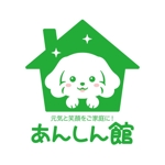 Bejikoさんの愛くるしい白い犬のキャラクターと家をモチーフにした背景【ロゴとキャッチフレーズ含む】への提案