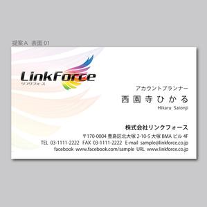 elimsenii design (house_1122)さんの【当選確約】ネット広告会社「リンクフォース」の名刺デザインへの提案