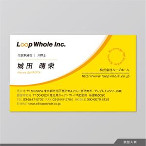 p ()さんの音楽業界の知財コンサル会社の名刺デザインへの提案