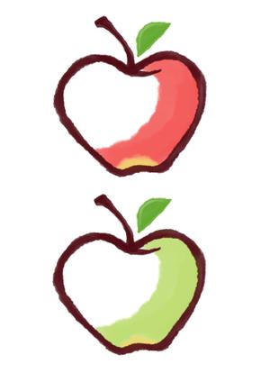 あい。 ()さんのりんごのラベル　赤いりんごと緑のりんごへの提案