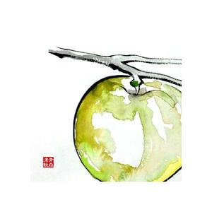 ATELIER QUERCIA BIANCA (a-qb)さんのりんごのラベル　赤いりんごと緑のりんごへの提案