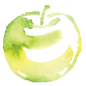 さんのりんごのラベル　赤いりんごと緑のりんごへの提案
