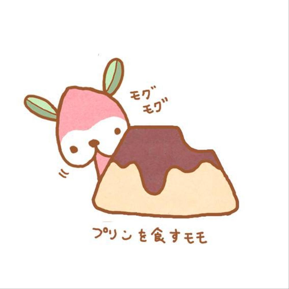 ＷＥＢサイトに使用する「もも」のキャラクター