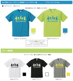otsuka (otsuka_hideyo)さんのマラソン大会参加賞Tシャツデザインの依頼ですへの提案