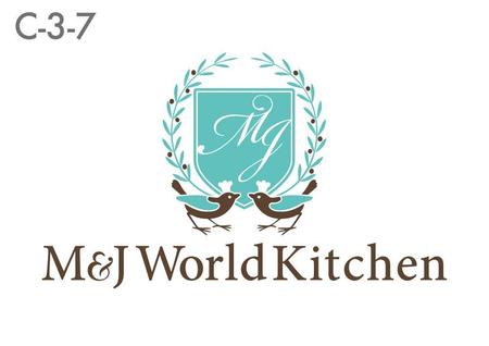 アリエルデザイン (ARIELDESIGN)さんの食を通じて世界と繋がる「M&J WorldKitchen」のロゴへの提案