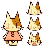 月魚子 ()さんの2頭身のゆるキャラ系、かわいい(まいごの子猫と犬のおまわりさん)LINEスタンプ作成 への提案