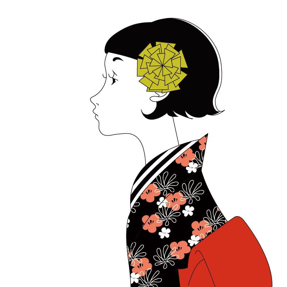 日本人の女の子（バストアップ）のイラスト