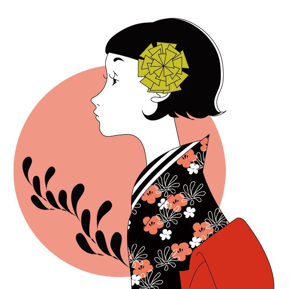 日本人の女の子（バストアップ）のイラスト