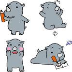 透兎 (achroite_rabbit)さんのサイのキャラクター（個別学習塾用）への提案