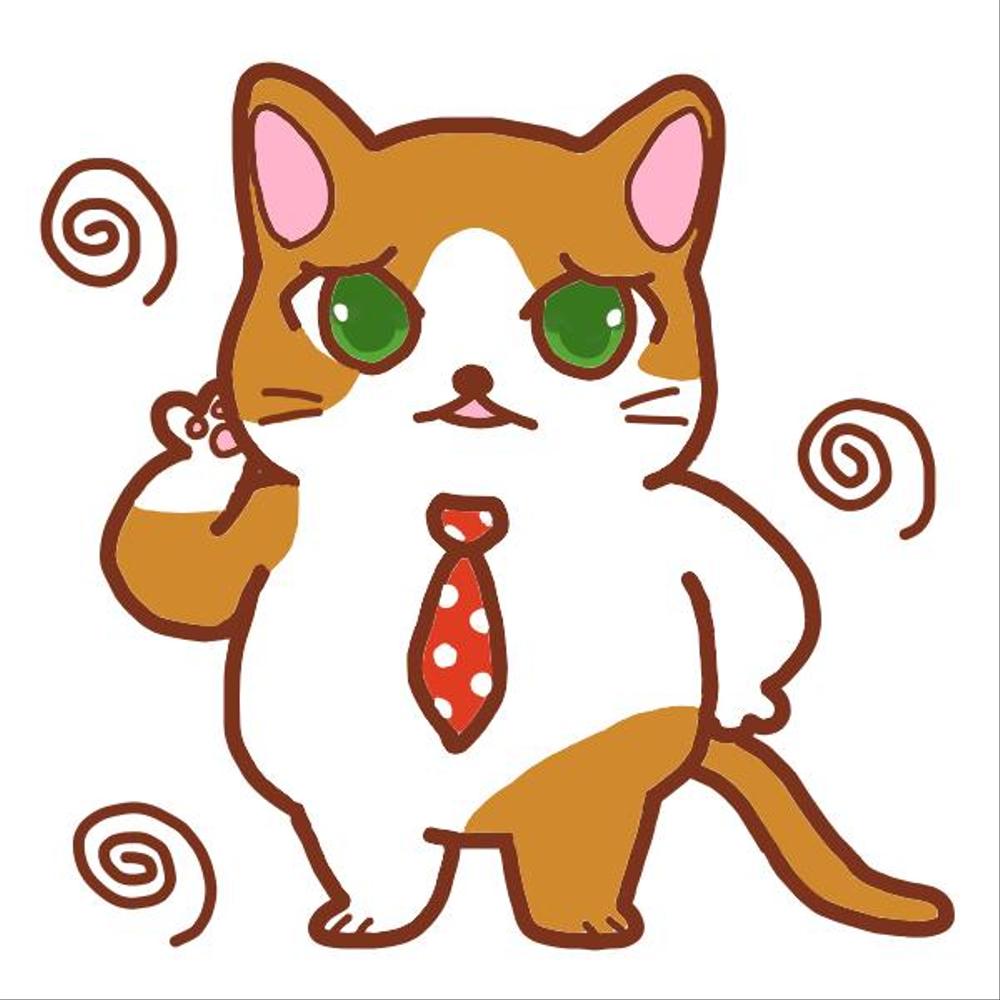 会社のかわいい看板猫のイラスト化