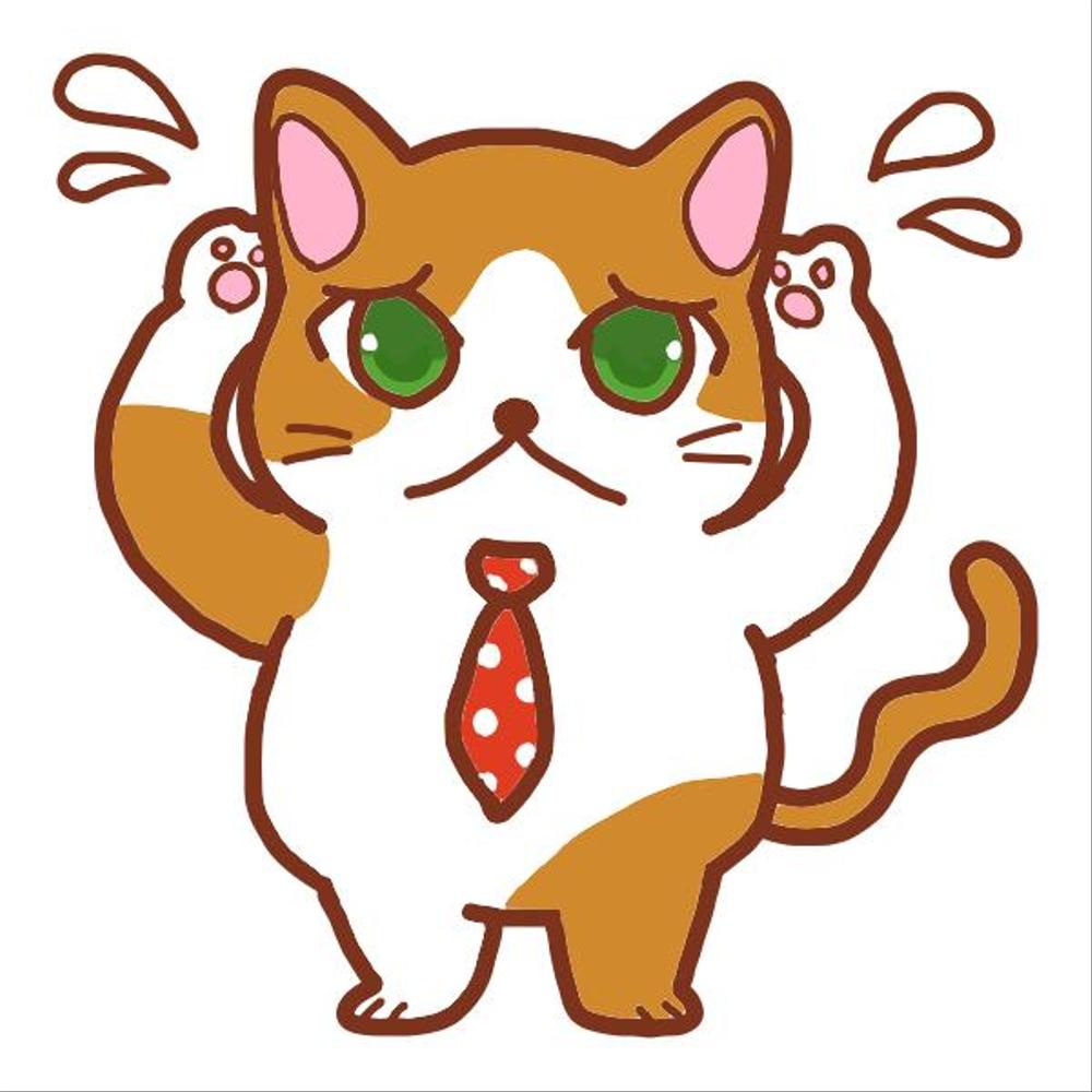 会社のかわいい看板猫のイラスト化