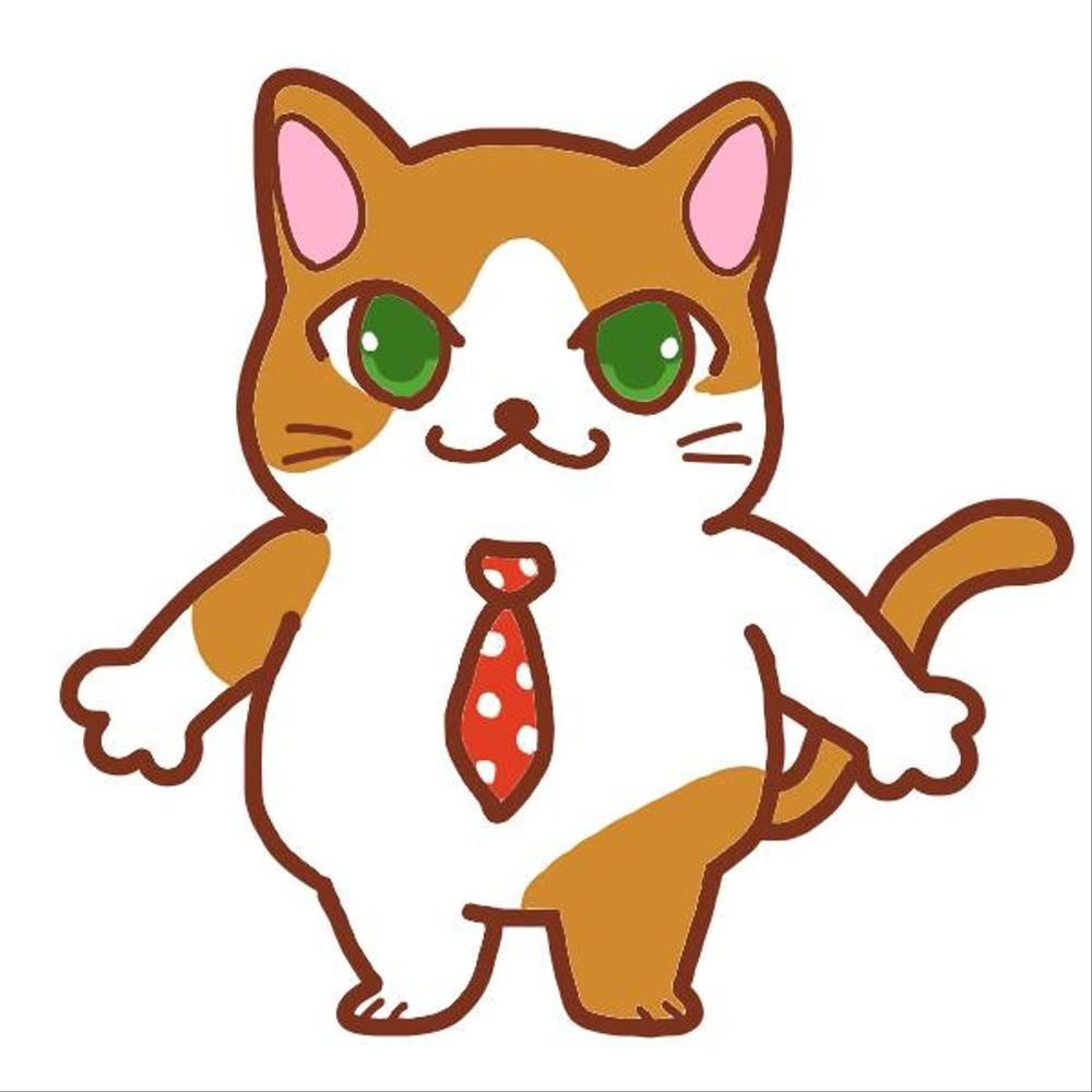 会社のかわいい看板猫のイラスト化