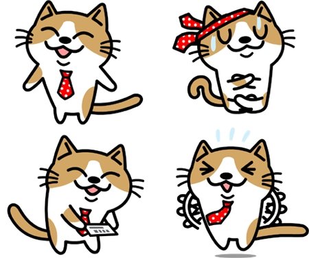 キーウィ (chara-mill)さんの会社のかわいい看板猫のイラスト化への提案