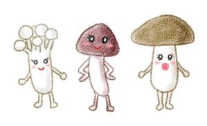 （´・ω・｀） (_libidox_)さんのきのこ３姉妹のキャラクターデザインへの提案
