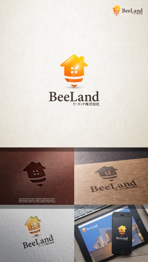 monkey designs (gerkeely)さんの不動産会社　BeeLand（ミツバチランド）  ビーランド株式会社のロゴへの提案
