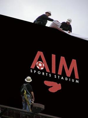 デザインオフィス　すみれ (Sumire)さんのフットサルコート　「スポーツスタジアムAIM」のロゴへの提案