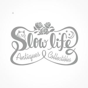 techykittyさんのネットショップ「アンティークと雑貨のお店 slow life」のロゴへの提案