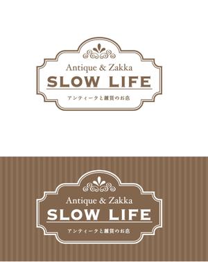 SHIN GRAPHIC (andsxx2u)さんのネットショップ「アンティークと雑貨のお店 slow life」のロゴへの提案