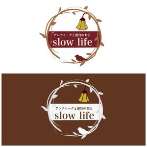 吉越純 (jun-06)さんのネットショップ「アンティークと雑貨のお店 slow life」のロゴへの提案