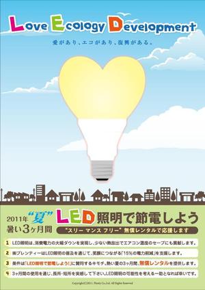 さんの「LEDで節電し 日本を元気にしよう！」ポスター＆フライヤー作成（ホテル、飲食店などに掲示予定） への提案