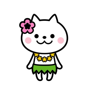pastelさんのハワイアンな猫のキャラクターデザインへの提案