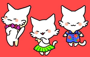 NZi (alt127)さんのハワイアンな猫のキャラクターデザインへの提案