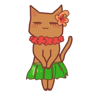吉井たち子 (yositachi)さんのハワイアンな猫のキャラクターデザインへの提案