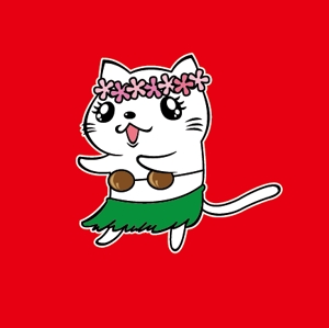透兎 (achroite_rabbit)さんのハワイアンな猫のキャラクターデザインへの提案