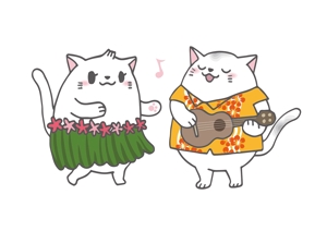 平石智美 (tomoor)さんのハワイアンな猫のキャラクターデザインへの提案