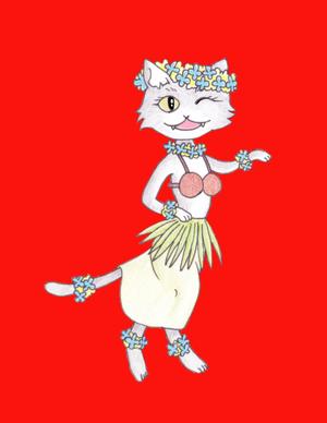 saltyfox (kaz_y-miaw)さんのハワイアンな猫のキャラクターデザインへの提案