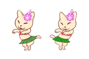 ICECUBE (MXI01121)さんのハワイアンな猫のキャラクターデザインへの提案