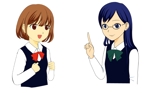 ウタカワレイコ (songbrookray)さんのWEBサイトで使用する2人の女子高生のキャラクターデザインへの提案