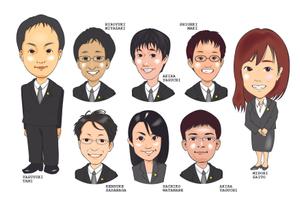 O+Kデザイン (irijimami)さんの弁護士８名のイラスト（似顔絵）作成への提案