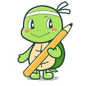 鳩羽 (hatoba)さんのカメをモチーフにしたキャラクターデザイン（学習塾のイメージキャラクター）への提案