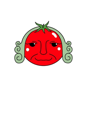 四郎 ()さんの音楽家「バッハ」と野菜「トマト」を組み合わせたキャラクターデザインへの提案