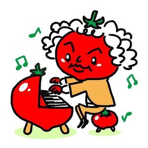 28KEY / ツバキ (28key0)さんの音楽家「バッハ」と野菜「トマト」を組み合わせたキャラクターデザインへの提案