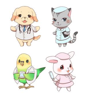 小糸 (koito)さんの春日丘動物病院（犬、猫、うさぎ、小鳥）のキャラクターデザインへの提案