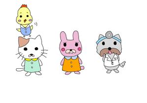 ひらた　まゆこ (hima24)さんの春日丘動物病院（犬、猫、うさぎ、小鳥）のキャラクターデザインへの提案