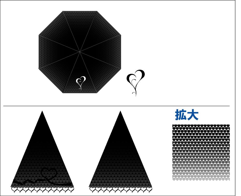 専門性不要！フリーハンドＯＫ！女性向け日傘デザイン　