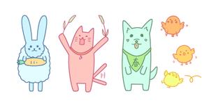 武本譲治 (takemotojouji)さんの春日丘動物病院（犬、猫、うさぎ、小鳥）のキャラクターデザインへの提案