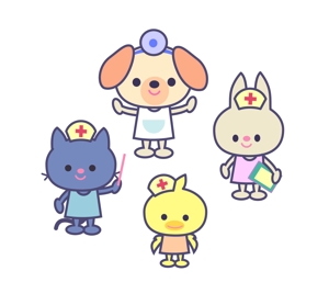mimika (mimika)さんの春日丘動物病院（犬、猫、うさぎ、小鳥）のキャラクターデザインへの提案