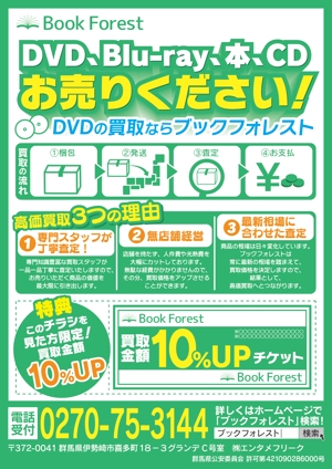ケンズワーカー (kenji_seven)さんの本、DVD、CD　Blu-ray　買取チラシへの提案