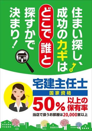 K-Station (K-Station)さんの不動産会社の店頭のガラス面に貼るポスター制作への提案