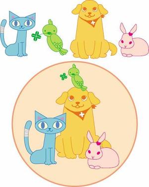Chinatsu (Chinatsu)さんの春日丘動物病院（犬、猫、うさぎ、小鳥）のキャラクターデザインへの提案