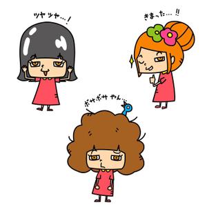 トラジ (toraji_illusto)さんの女性キャラクター美容室のLINEスタンプの作成 ゆるキャラ希望への提案