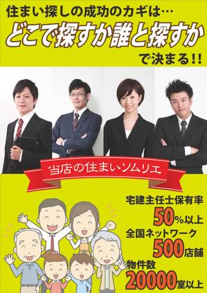 frebuller (frebull)さんの不動産会社の店頭のガラス面に貼るポスター制作への提案