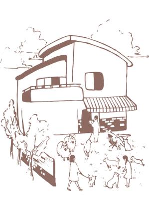 もんでん　ゆうみ (MONDEN)さんの店舗外観の手書き風イラストへの提案